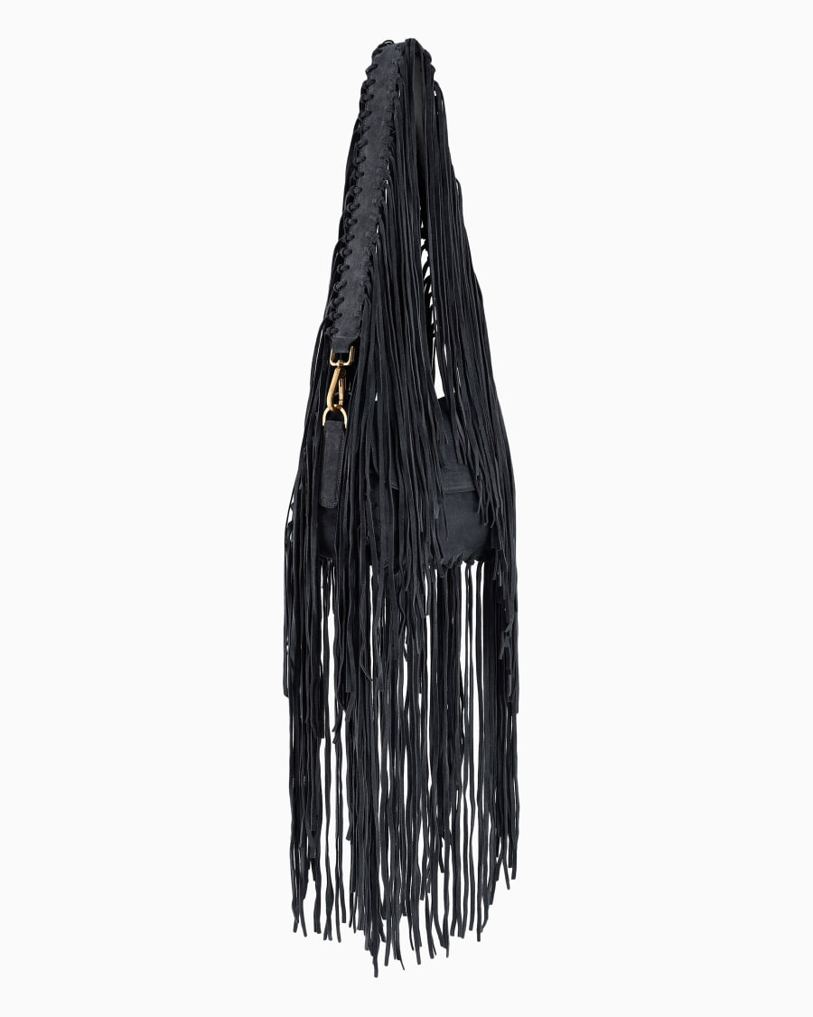 The world of armani BORSA LA PRIMA IN PELLE SCAMOSCIATA CON FRANGE Ultimo giorno