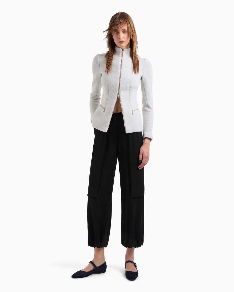 The world of armani GIACCA CON ZIP IN COTONE LANA E CASHMERE DOUBLE Fino al 50% di sconto