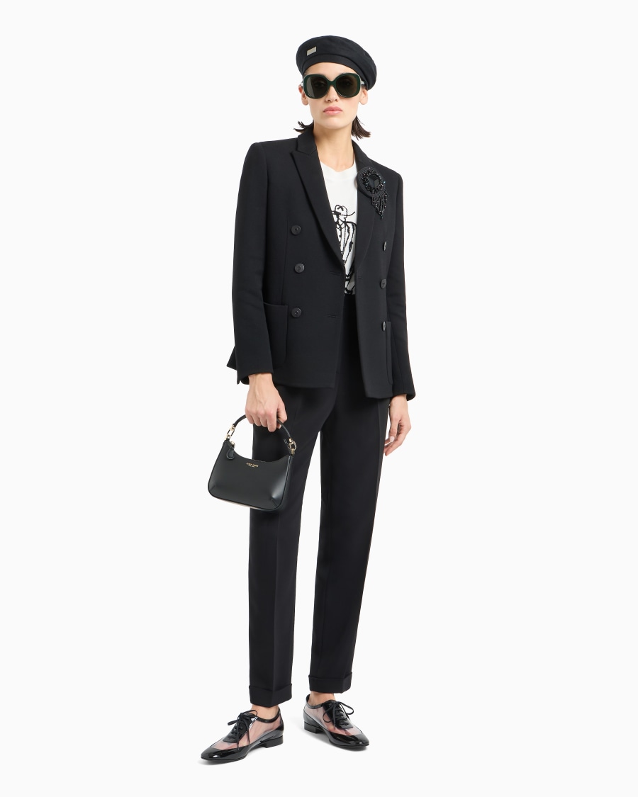 The world of armani PANTALONI DRITTI A UNA PINCE IN CADY DI VISCOSA Fino al 60% di sconto