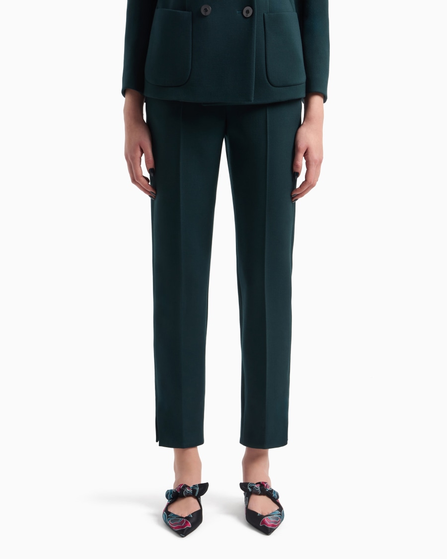 The world of armani PANTALONI DRITTI IN LANA VERGINE STRETCH Fino al 65% di sconto
