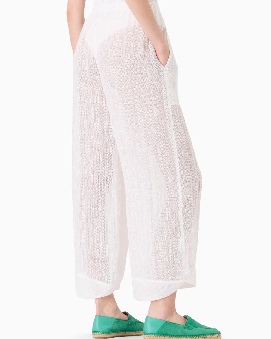 The world of armani PANTALONI AMPI IN MISTO LINO Only for today