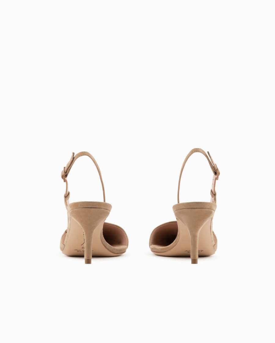 The world of armani SLINGBACK IN PELLE SCAMOSCIATA LAMINATA 2025