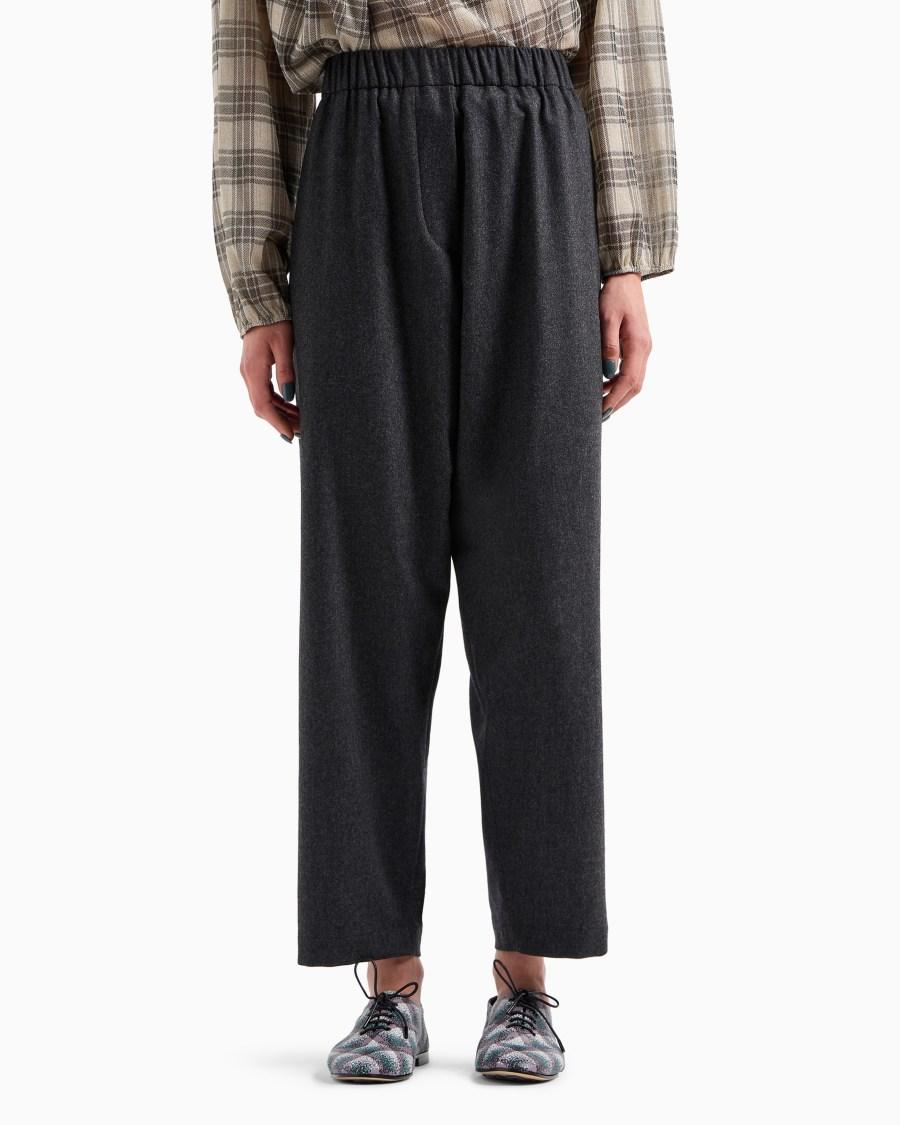 The world of armani PANTALONI MORBIDI IN FLANELLA LANA E CASHMERE Italy