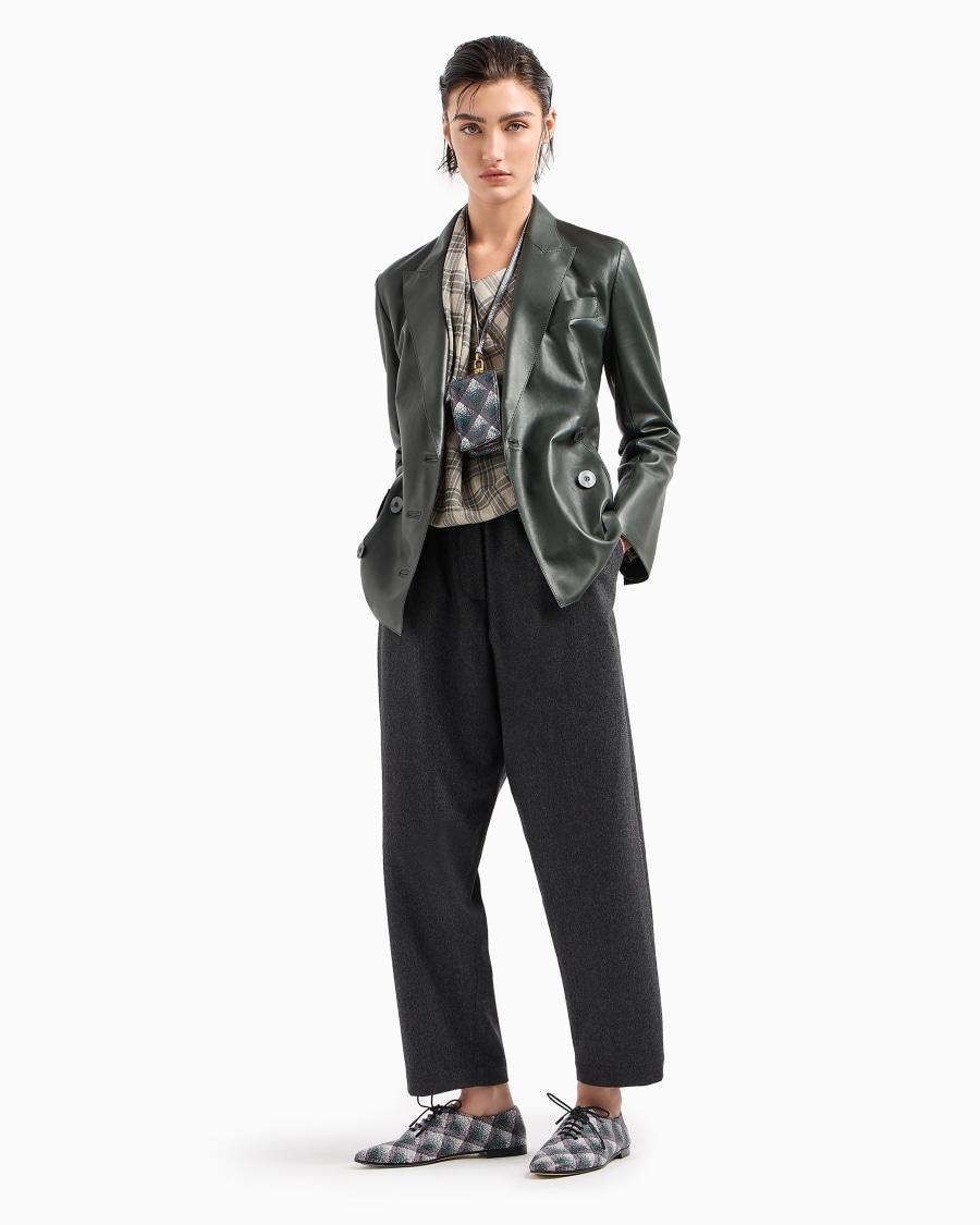 The world of armani PANTALONI MORBIDI IN FLANELLA LANA E CASHMERE Italy