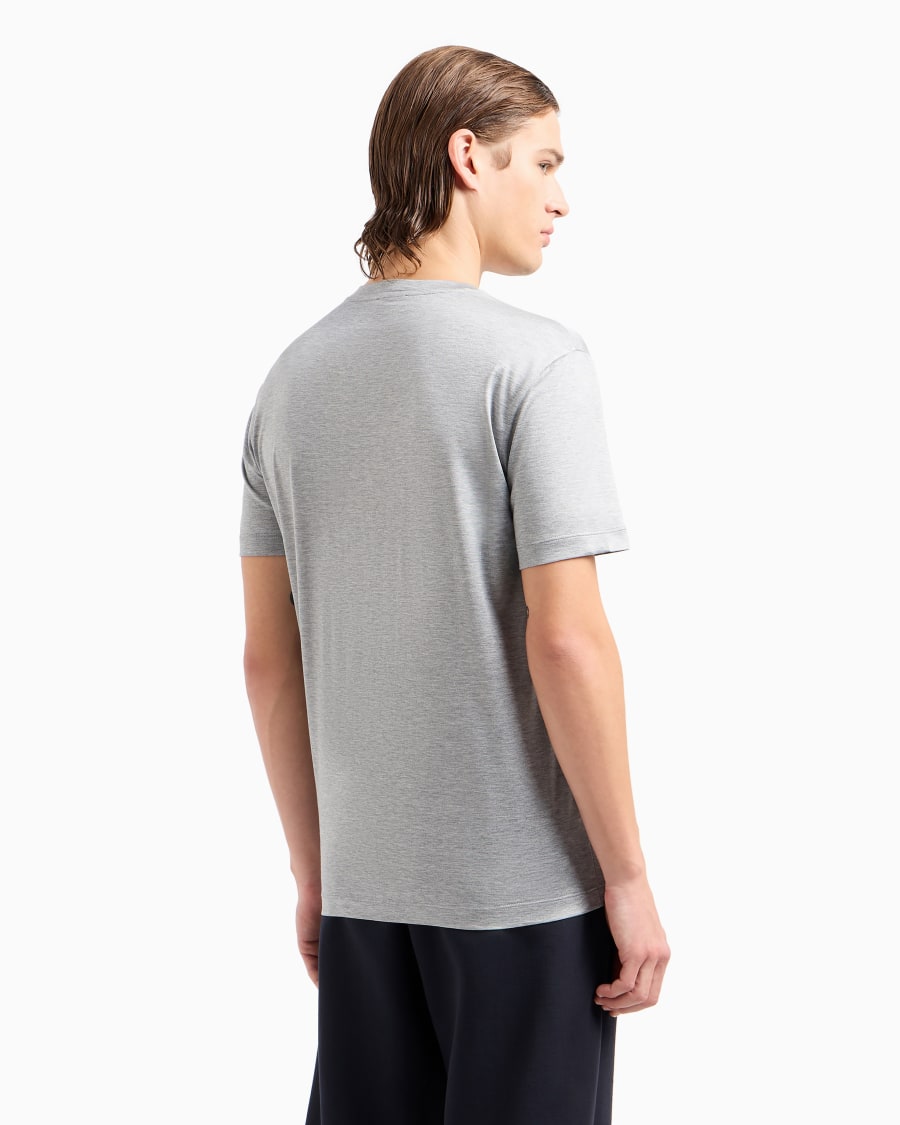 The world of armani T-SHIRT IN JERSEY RASATO DI MISTO SETA E COTONE In Vendita