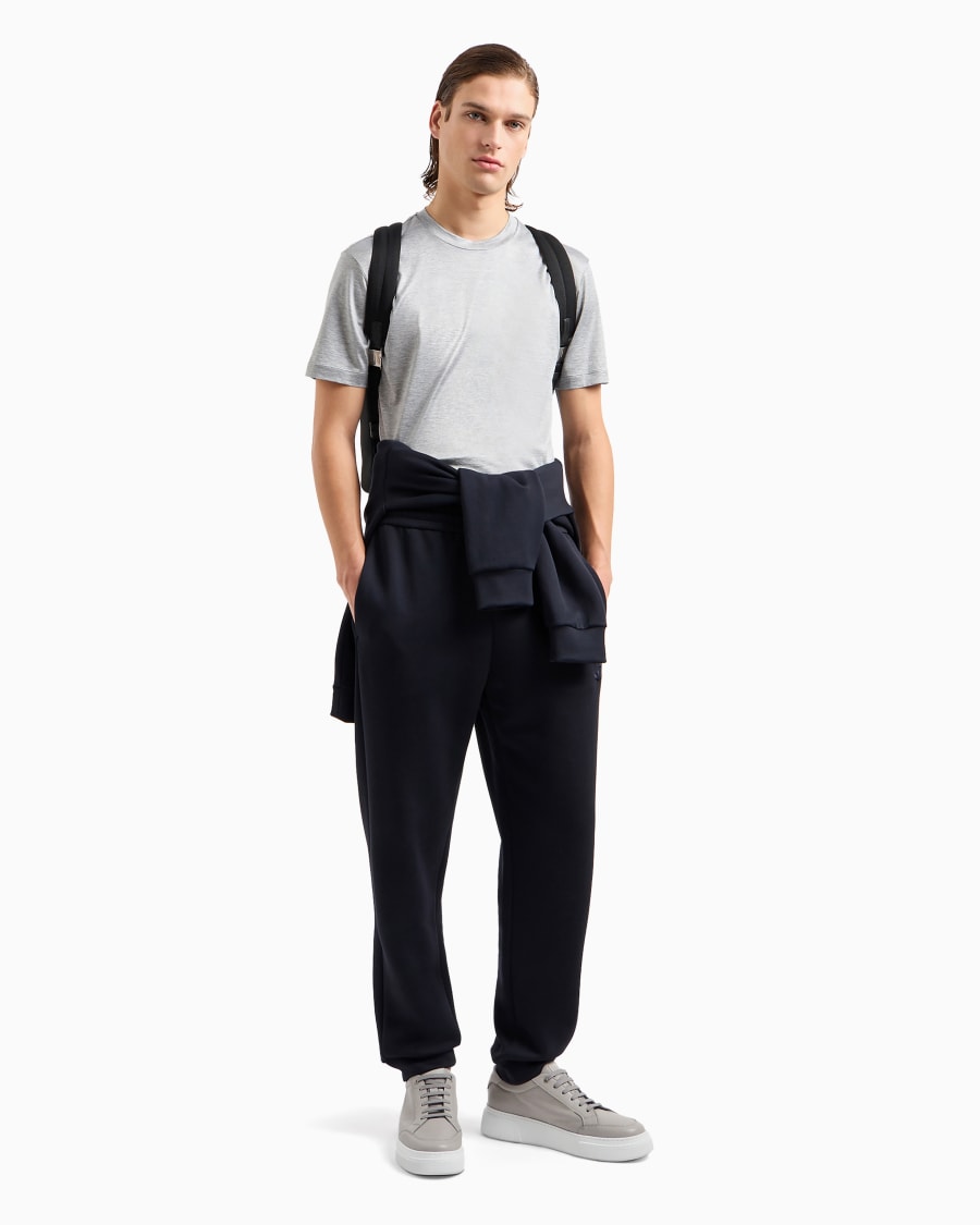 The world of armani T-SHIRT IN JERSEY RASATO DI MISTO SETA E COTONE In Vendita