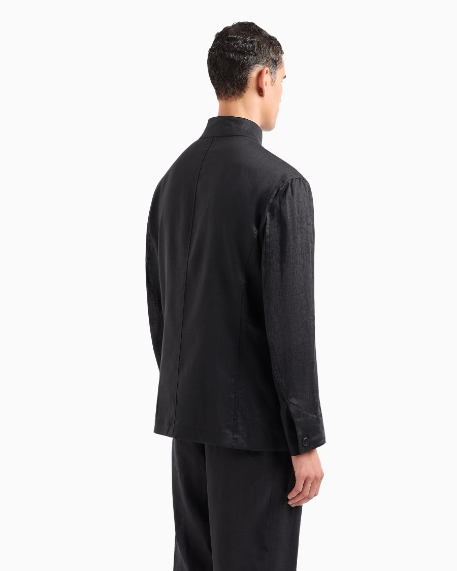 The world of armani GIACCA MONOPETTO IN TELA DI LINO Vendite Flash