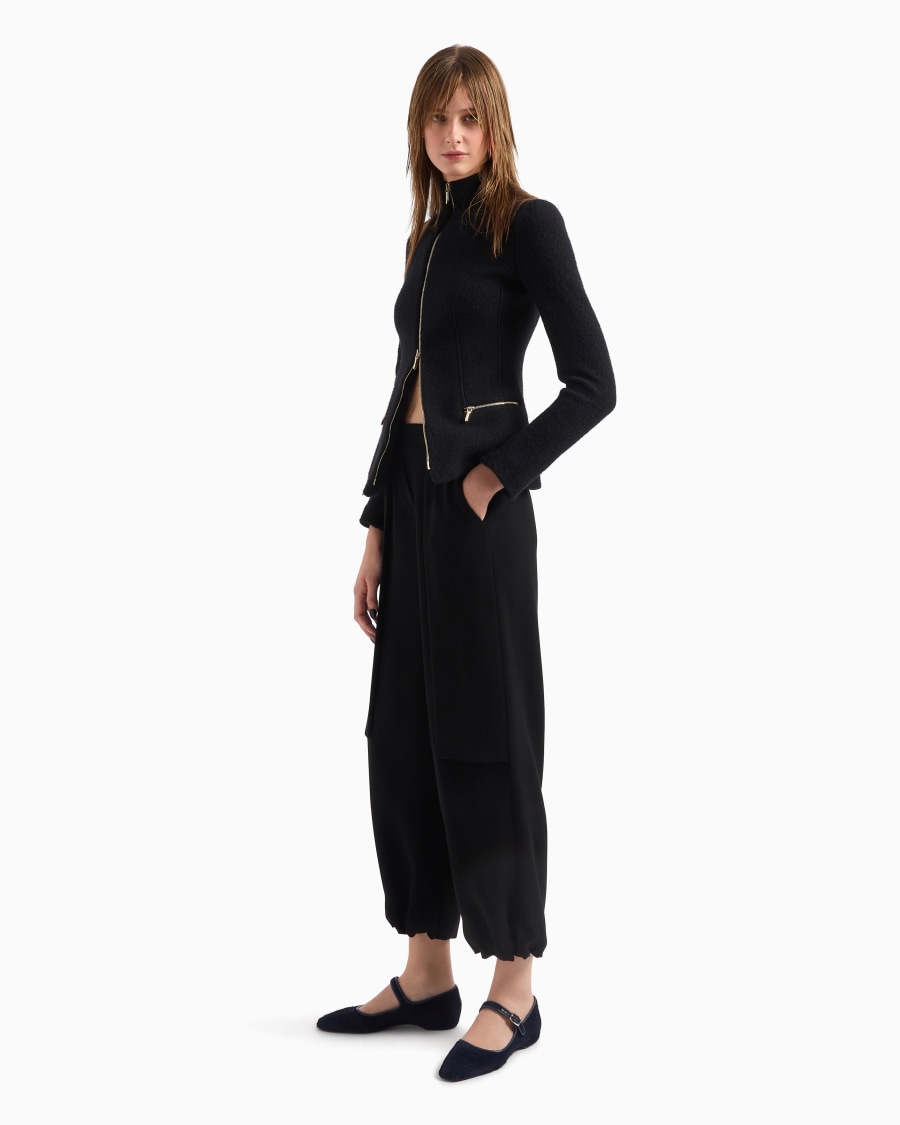 The world of armani GIACCA CON ZIP IN COTONE LANA E CASHMERE DOUBLE Sconto di tempo limitato