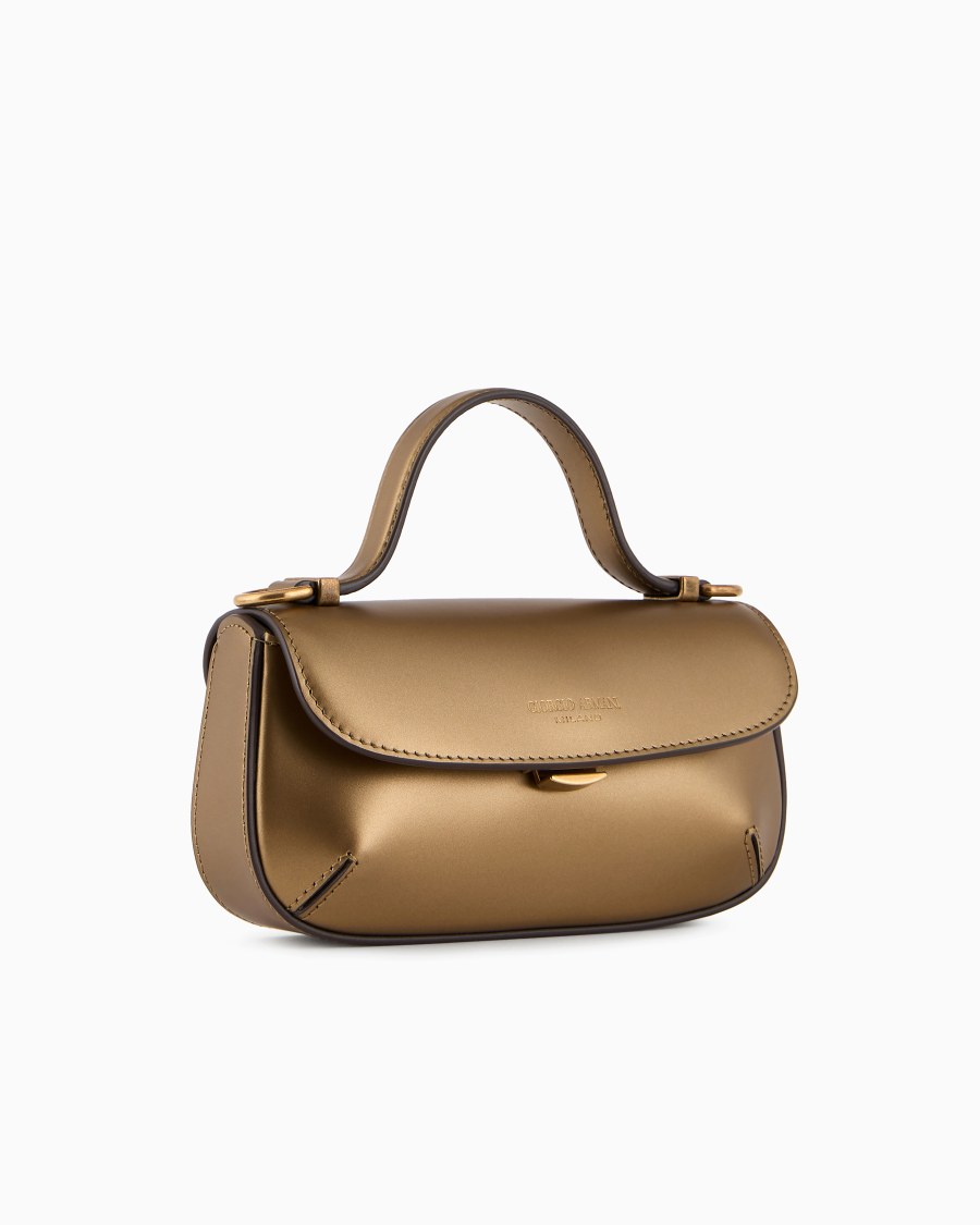 The world of armani MINI BORSA A MANO LA PRIMA IN PELLE LAMINATA Offerta speciale