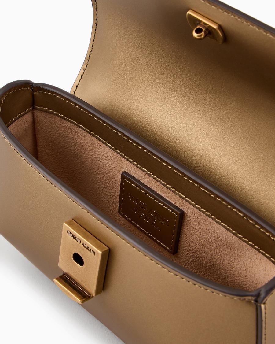 The world of armani MINI BORSA A MANO LA PRIMA IN PELLE LAMINATA Offerta speciale