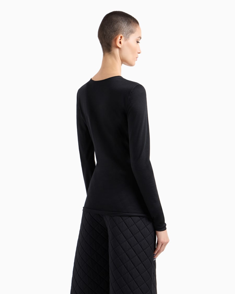 The world of armani MAGLIA A MANICHE LUNGHE IN JERSEY DI LANA Cyber Monday