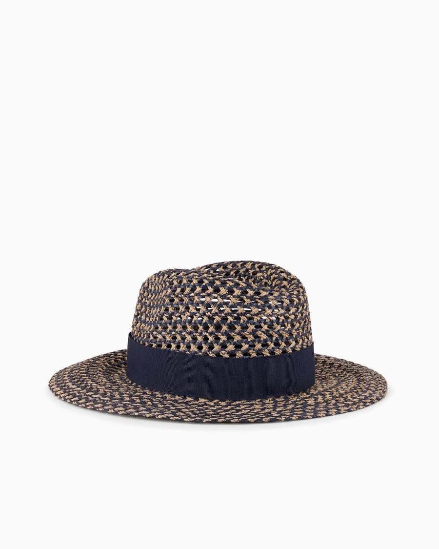 The world of armani CAPPELLO INTRECCIATO CON NASTRO Offerta natalizia
