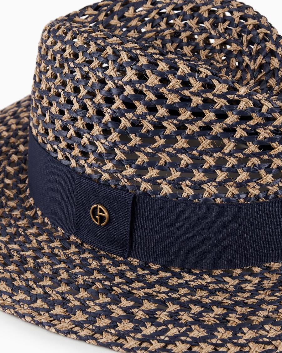 The world of armani CAPPELLO INTRECCIATO CON NASTRO Offerta natalizia
