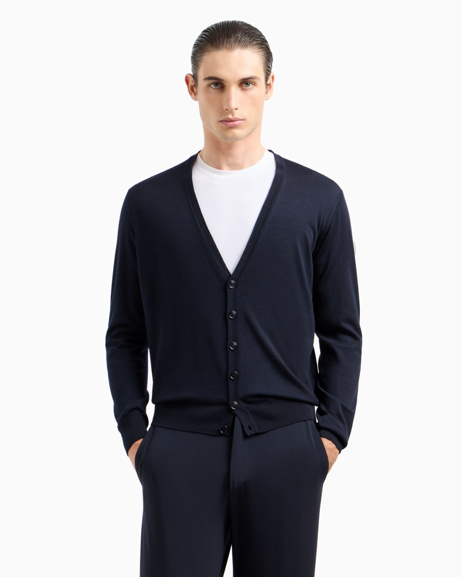The world of armani CARDIGAN CON BOTTONI IN LANA VERGINE Comprane uno, ottenene uno gratis