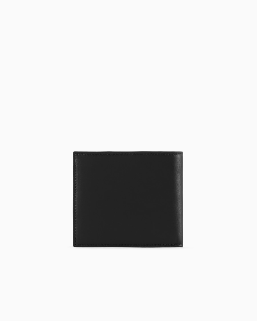The world of armani PORTAFOGLIO BIFOLD IN NAPPA CON LOGO RICAMATO Offerte giornaliere