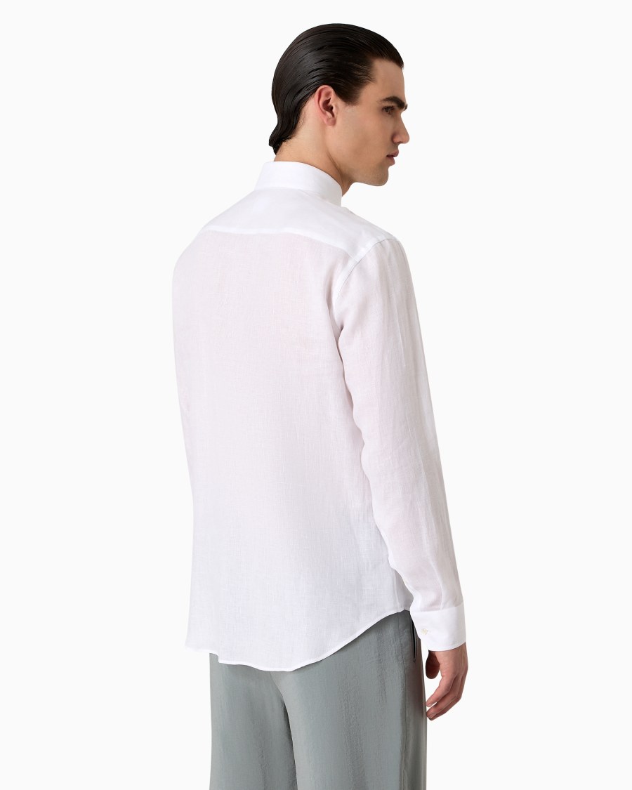 The world of armani CAMICIA REGULAR FIT IN LINO Enormi risparmi