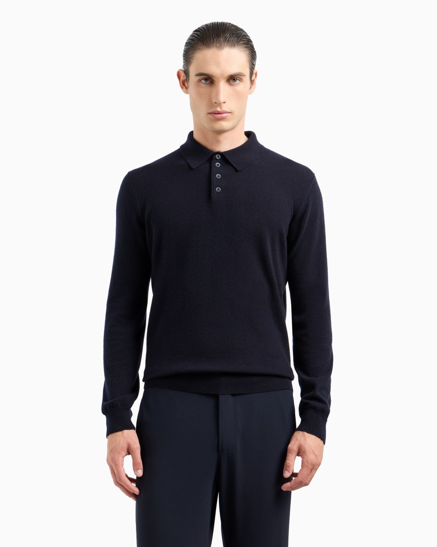 The world of armani POLO A MANICHE LUNGHE IN CASHMERE Super Saving Price