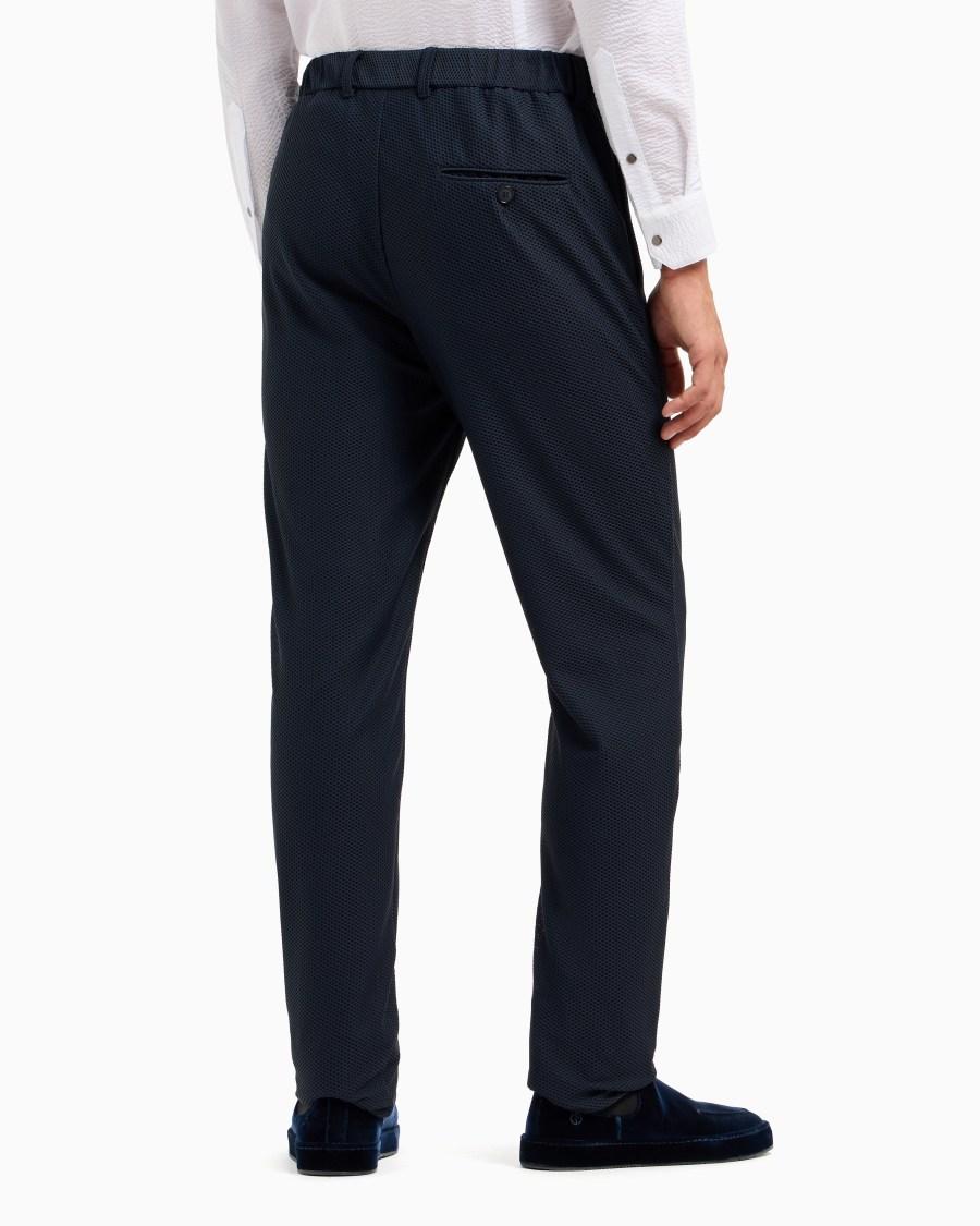 The world of armani PANTALONI FLAT FRONT IN GAUFRÉ TECNICO Ultimi due giorni