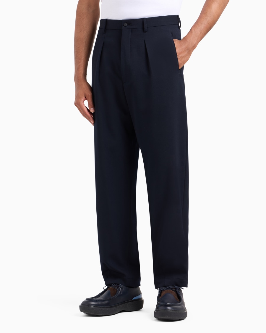 The world of armani PANTALONI A UNA PINCE IN LANA VERGINE STRETCH Ultimo giorno