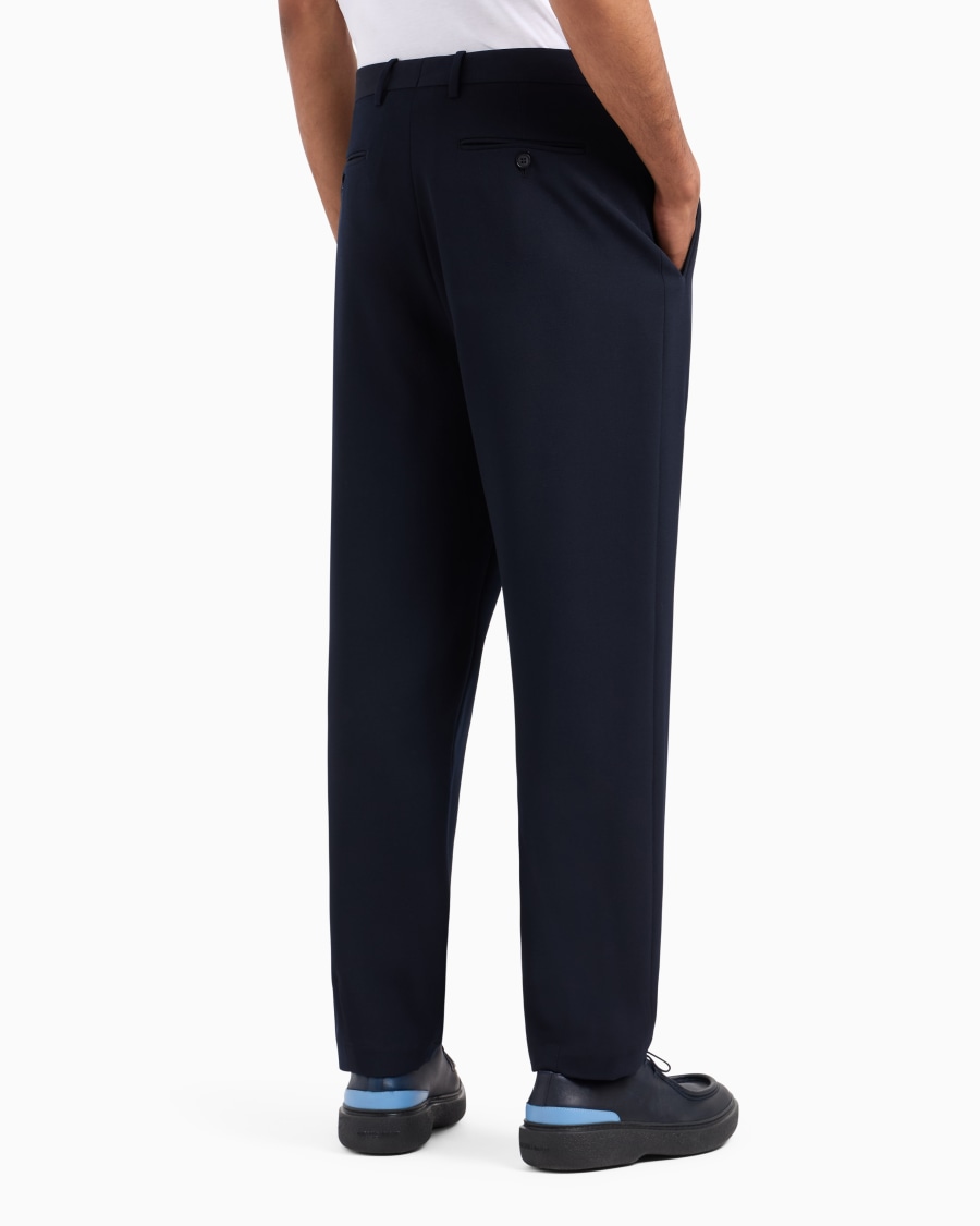 The world of armani PANTALONI A UNA PINCE IN LANA VERGINE STRETCH Ultimo giorno