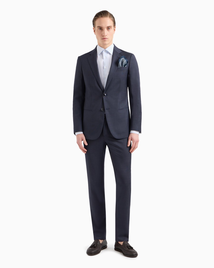 The world of armani CAMICIA REGULAR FIT IN COTONE MICROARMATURATO Fino al 60% di sconto