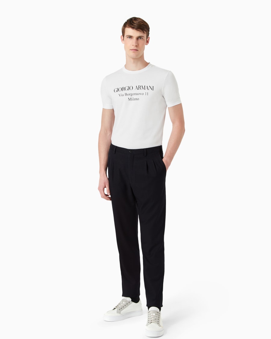 The world of armani T-SHIRT GIROCOLLO BORGONUOVO 11 IN JERSEY DI COTONE PIMA Fino al 65% di sconto