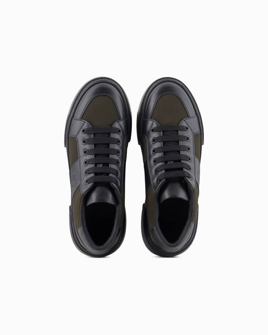 The world of armani SNEAKERS IN PELLE E TESSUTO Discount Store per i nuovi prodotti