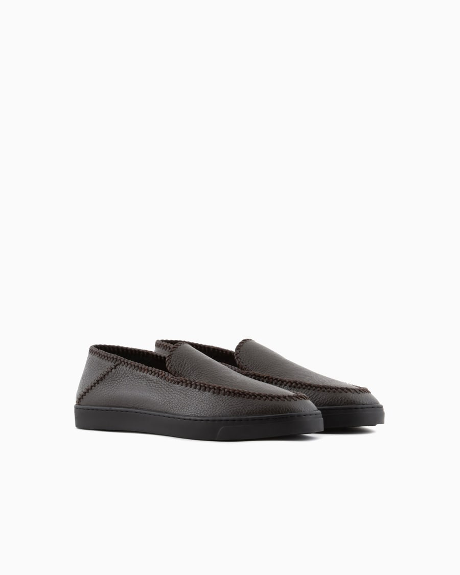The world of armani GALLERIA 3 SLIP-ON IN CERVO CON INFILATURE Solo un giorno rimasto
