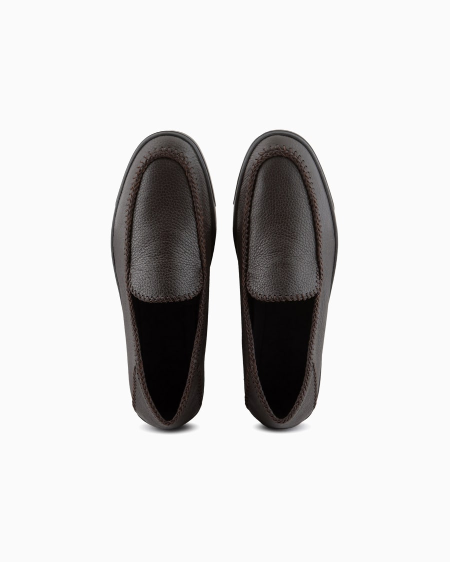 The world of armani GALLERIA 3 SLIP-ON IN CERVO CON INFILATURE Solo un giorno rimasto