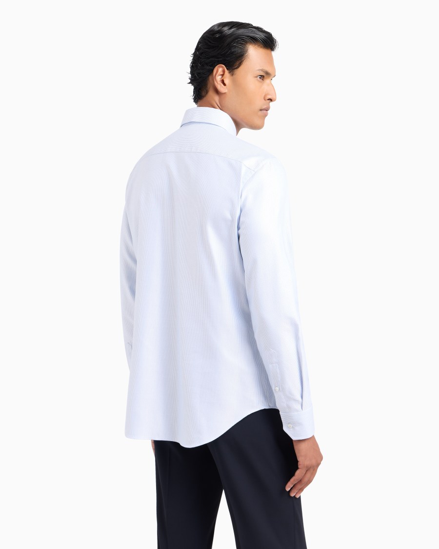 The world of armani CAMICIA REGULAR FIT IN COTONE MICROARMATURATO Officina