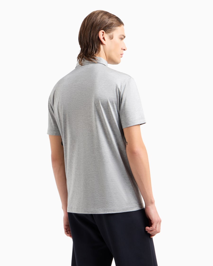 The world of armani POLO IN JERSEY DI SETA E COTONE MELANGE Esporta salva