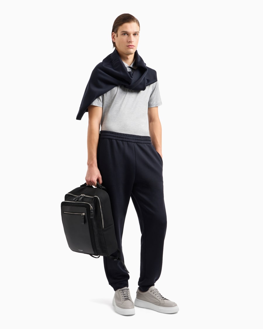 The world of armani POLO IN JERSEY DI SETA E COTONE MELANGE Esporta salva