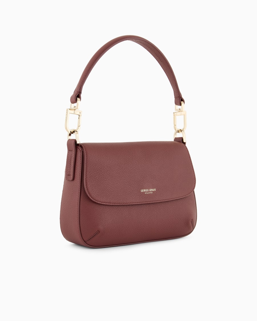 The world of armani BORSA A MANO PICCOLA LA PRIMA SOFT IN PELLE GRANATA ASV Spedizione Gratuita