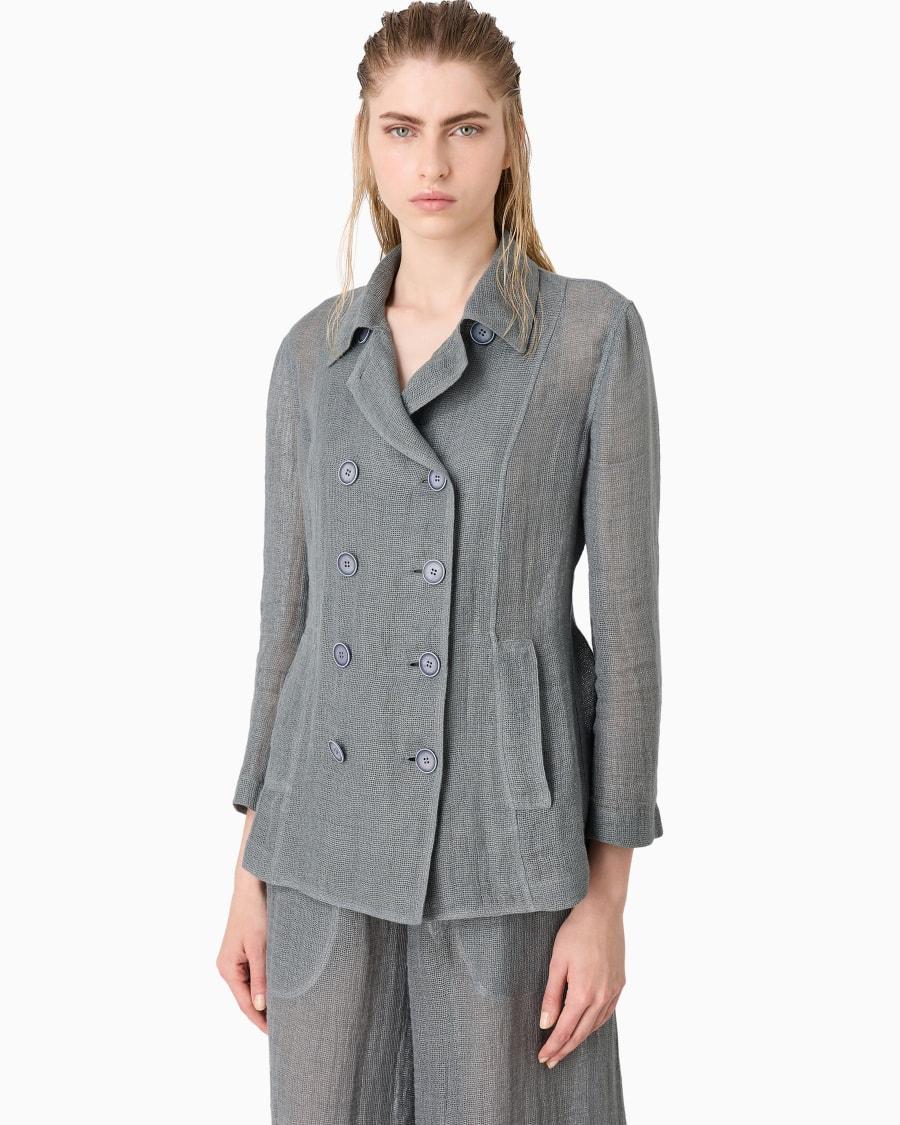 The world of armani GIACCA DOPPIOPETTO IN MISTO LINO Pezzi Unici
