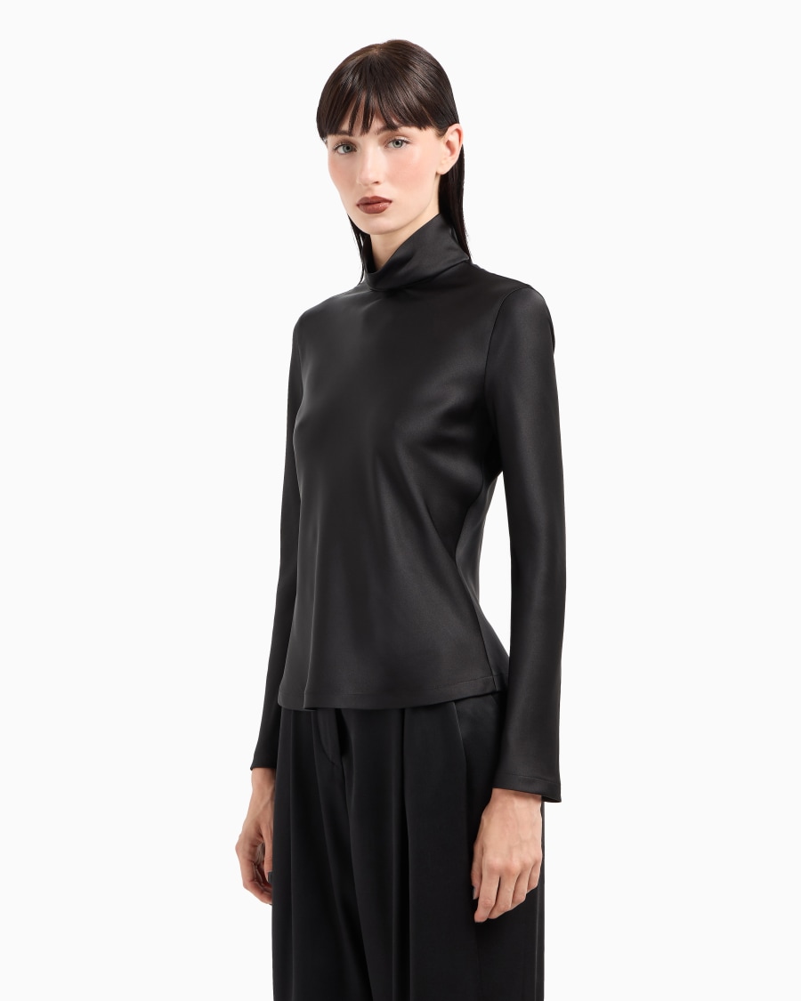 The world of armani BLUSA A MANICHE LUNGHE IN DOPPIO RASO DI SETA Negozi Online