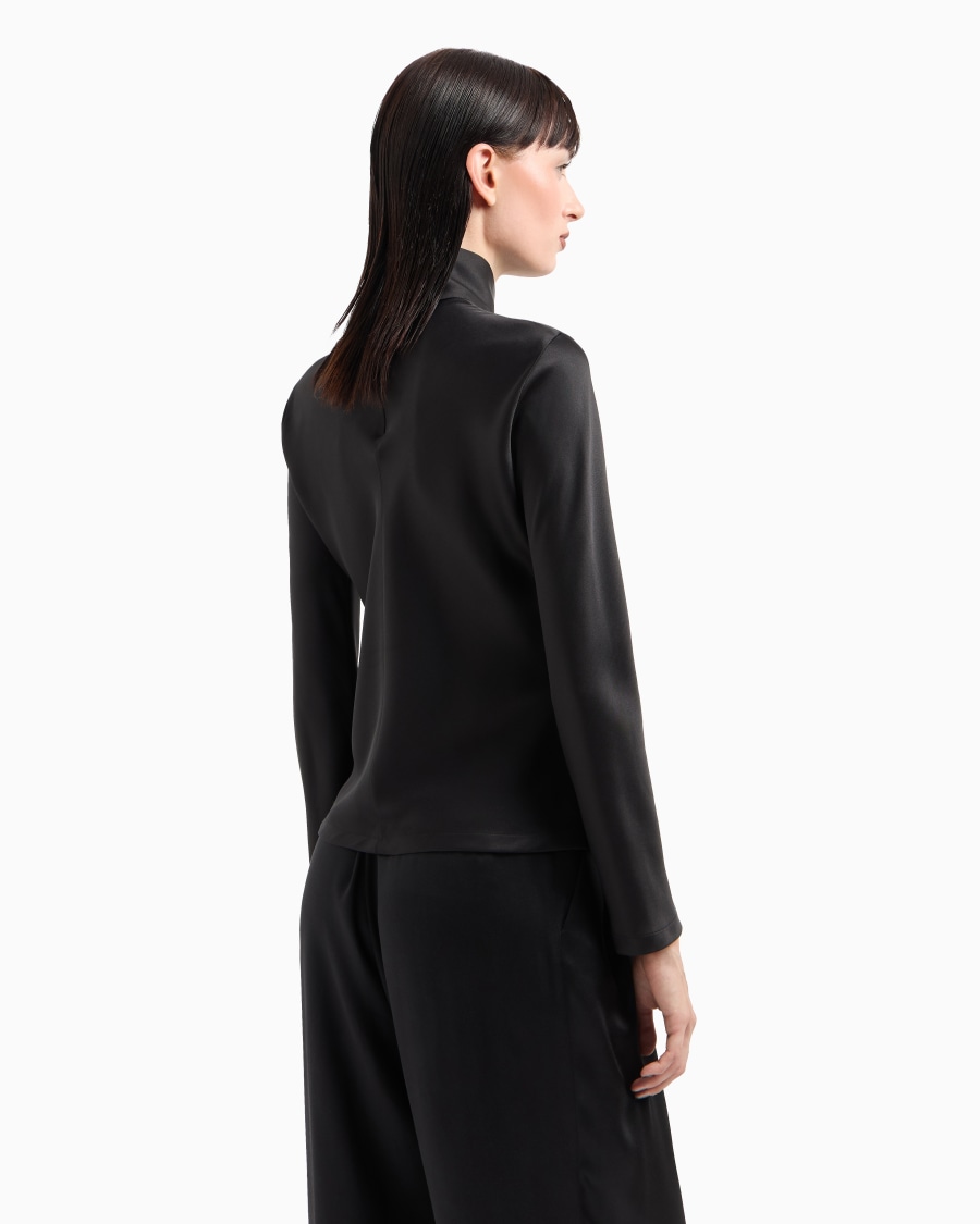 The world of armani BLUSA A MANICHE LUNGHE IN DOPPIO RASO DI SETA Negozi Online