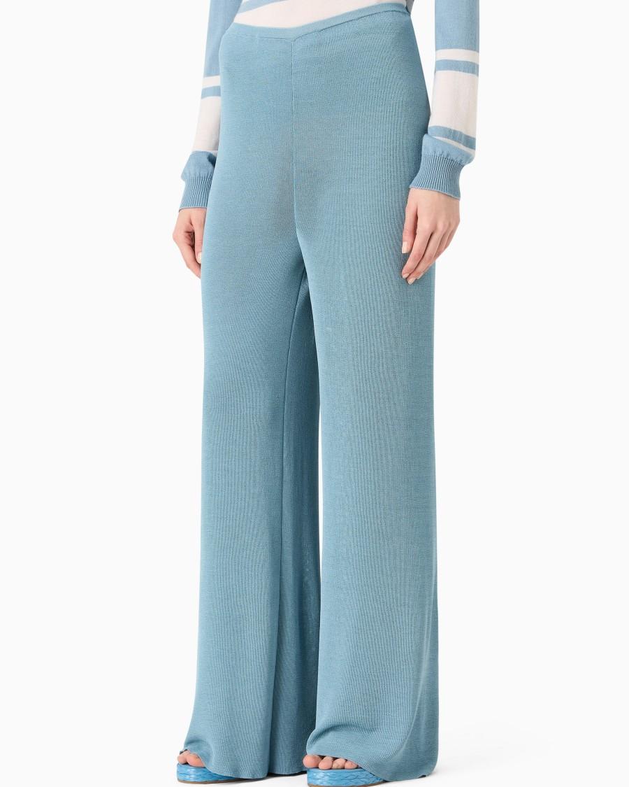 The world of armani PANTALONI IN MAGLIA DI MISTO VISCOSA Consegna Veloce