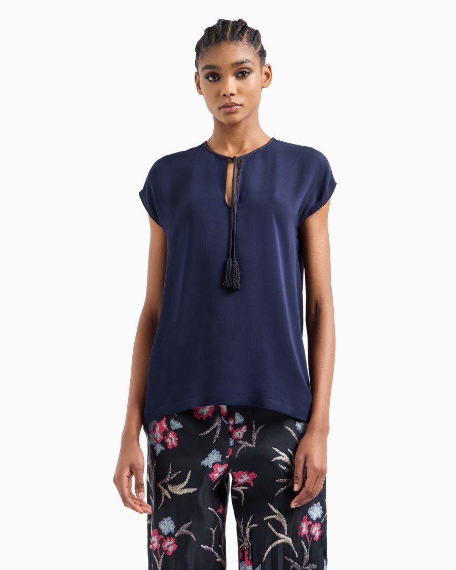 The world of armani BLUSA IN DOPPIA GEORGETTE DI SETA Promozione Limitata