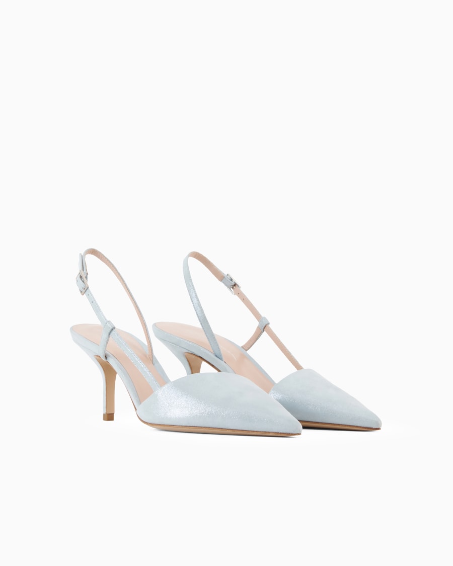 The world of armani SLINGBACK IN PELLE SCAMOSCIATA LAMINATA Prezzo Ridotto