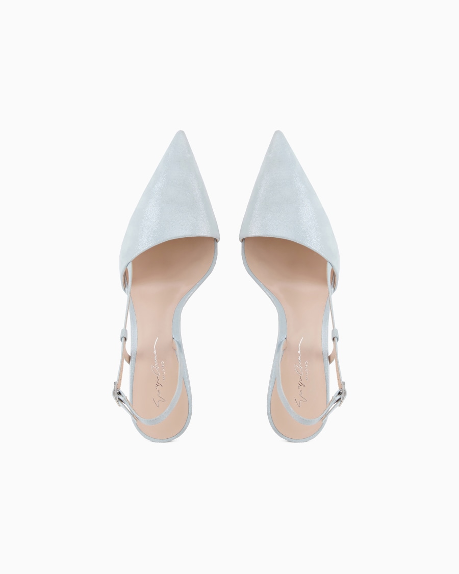 The world of armani SLINGBACK IN PELLE SCAMOSCIATA LAMINATA Prezzo Ridotto