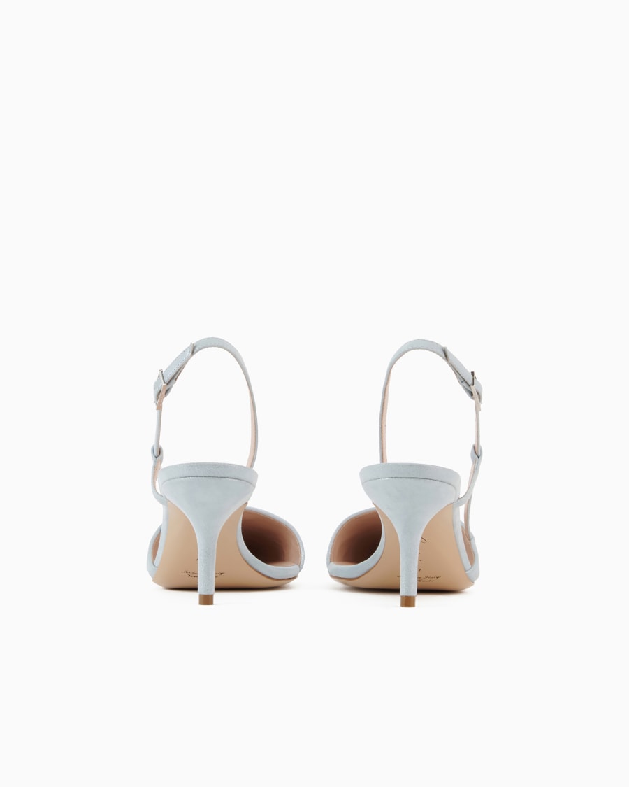 The world of armani SLINGBACK IN PELLE SCAMOSCIATA LAMINATA Prezzo Ridotto