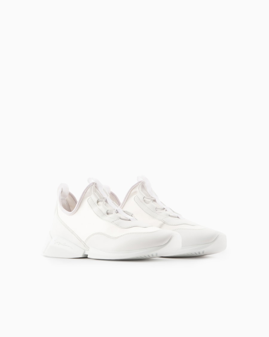 The world of armani SNEAKERS IN TESSUTO TECNICO E PELLE Sottocosto