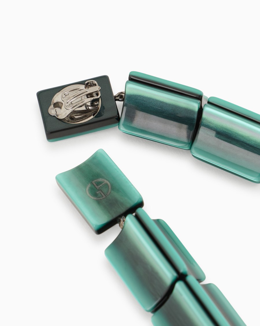 The world of armani ORECCHINI A CLIP CON PENDENTI IN RESINA Sconto