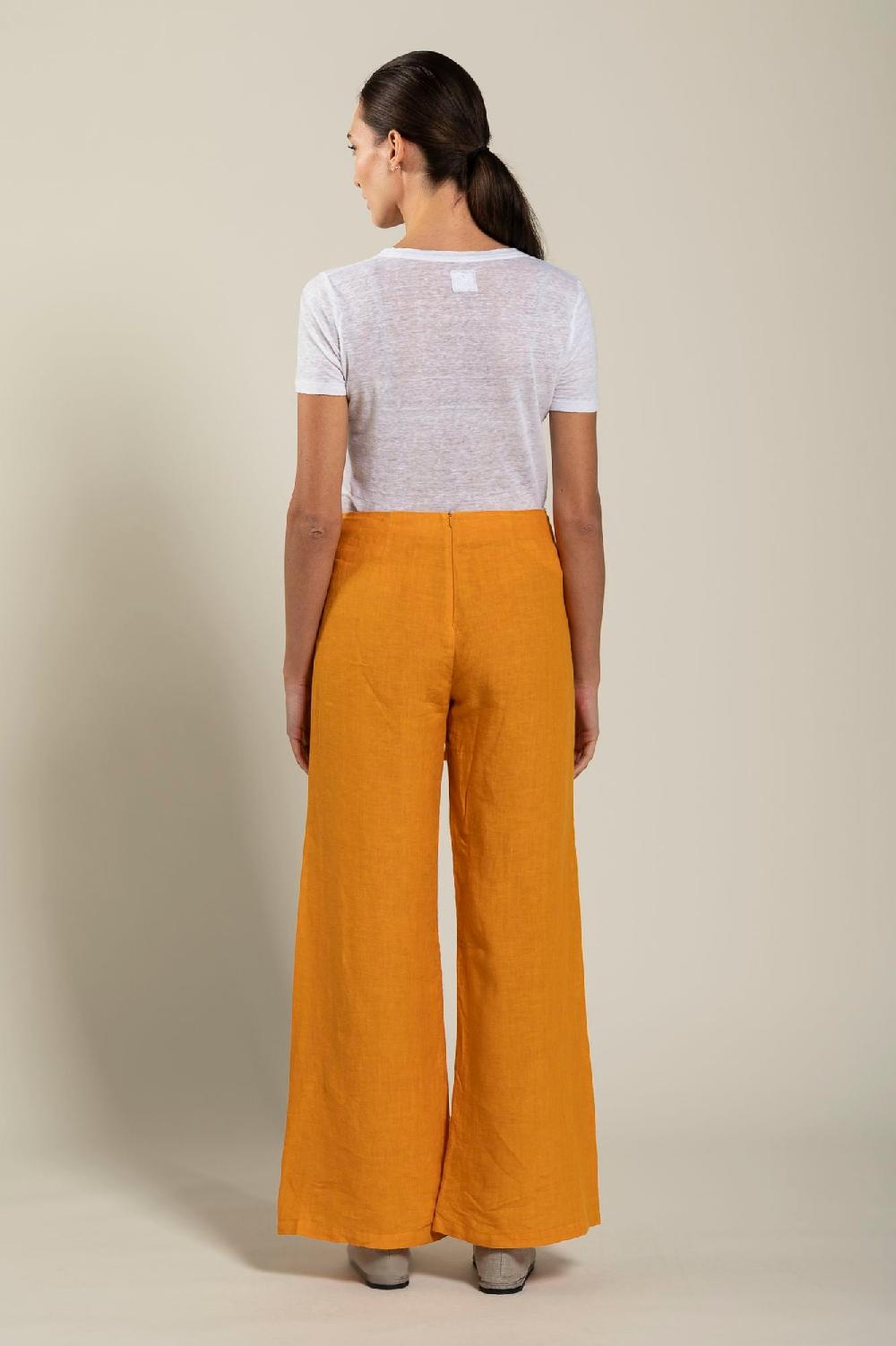 ﻿120% Lino Long Wrap Pant With Drawstring Vendita Economica