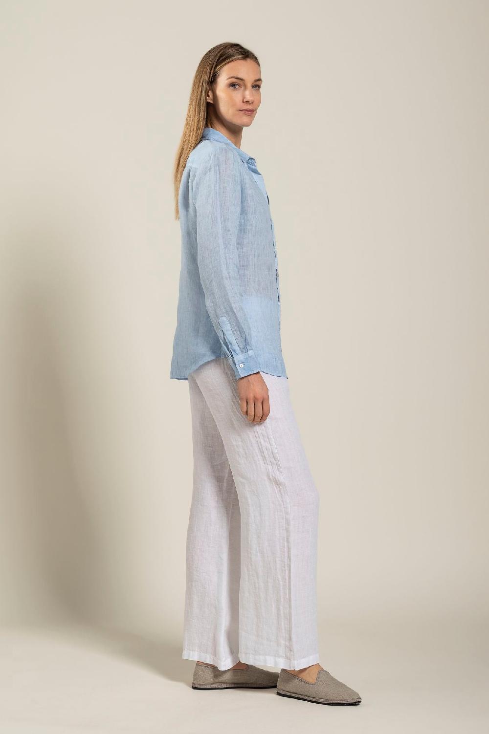 120% Lino Long Sleeve Woman Shirt Online