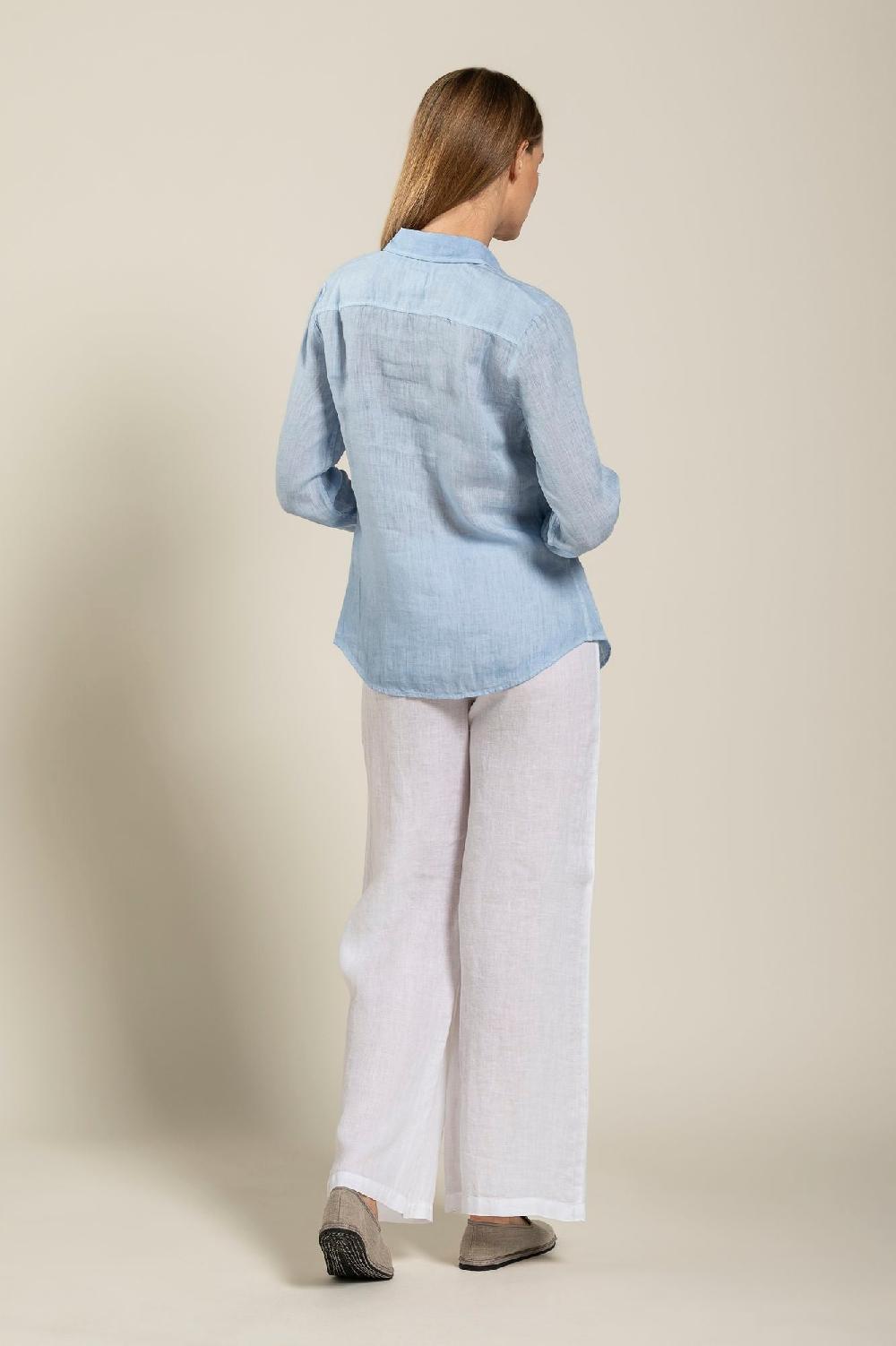 120% Lino Long Sleeve Woman Shirt Online