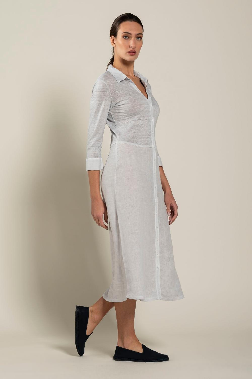 120% Lino Long Sleeve Woman Dress In Vendita