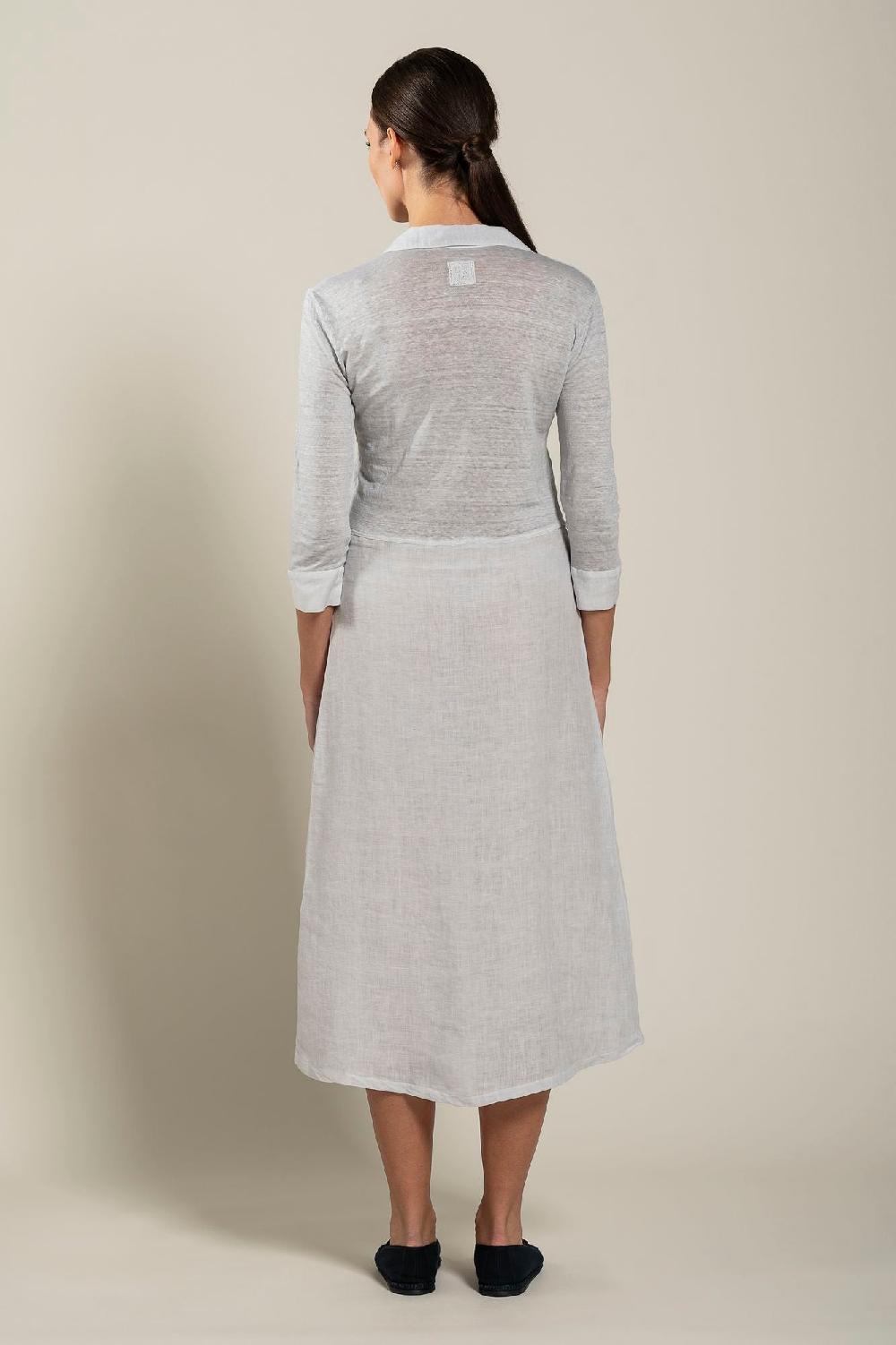 120% Lino Long Sleeve Woman Dress In Vendita