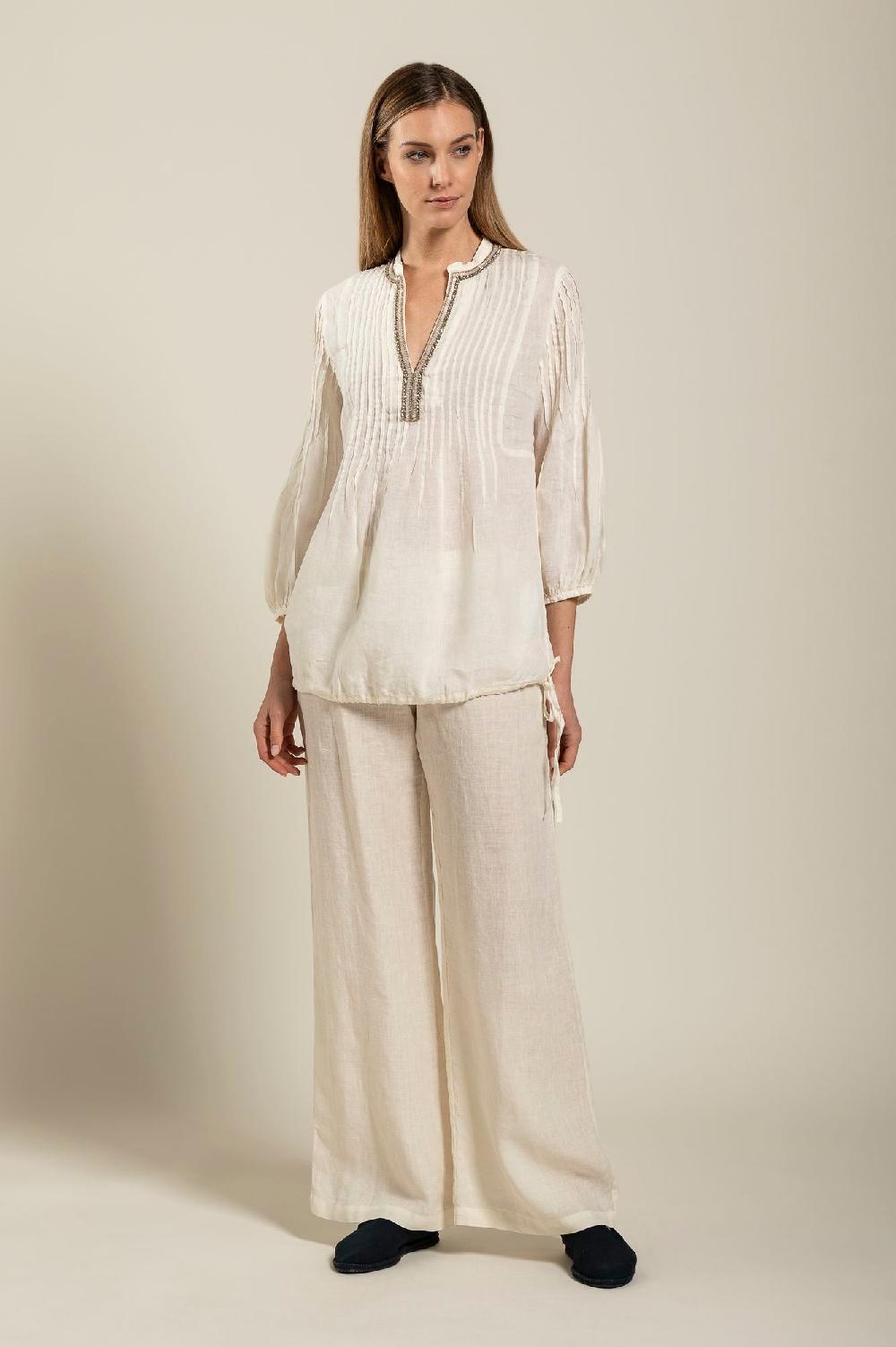 120% Lino Long Sleeve Blouse With Sequin Detail I Più Venduti