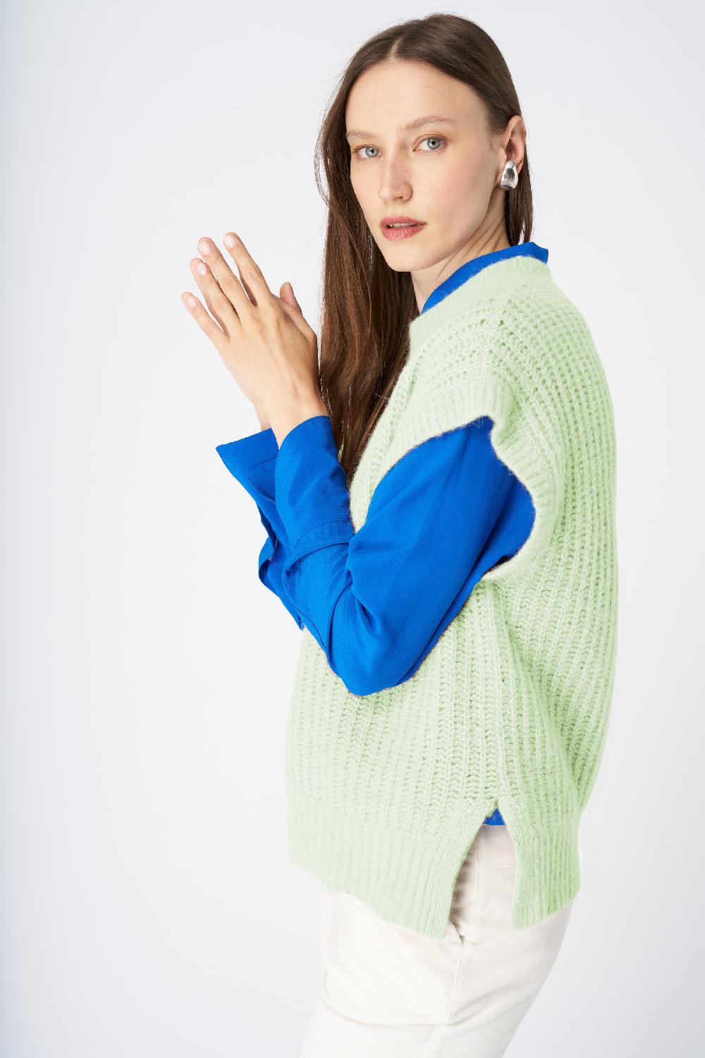 120% Lino Cashmere Blend Vest Vendite Flash
